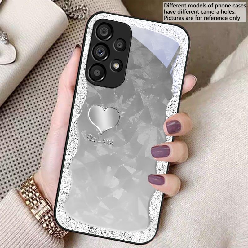 Gradient Purple Heart For Samsung S8 S9 S10 S20 Ultra S21 Pro S22 Plus S23 FE S24 Ultra S25 Edge S25Ultra Glass Phone Case
