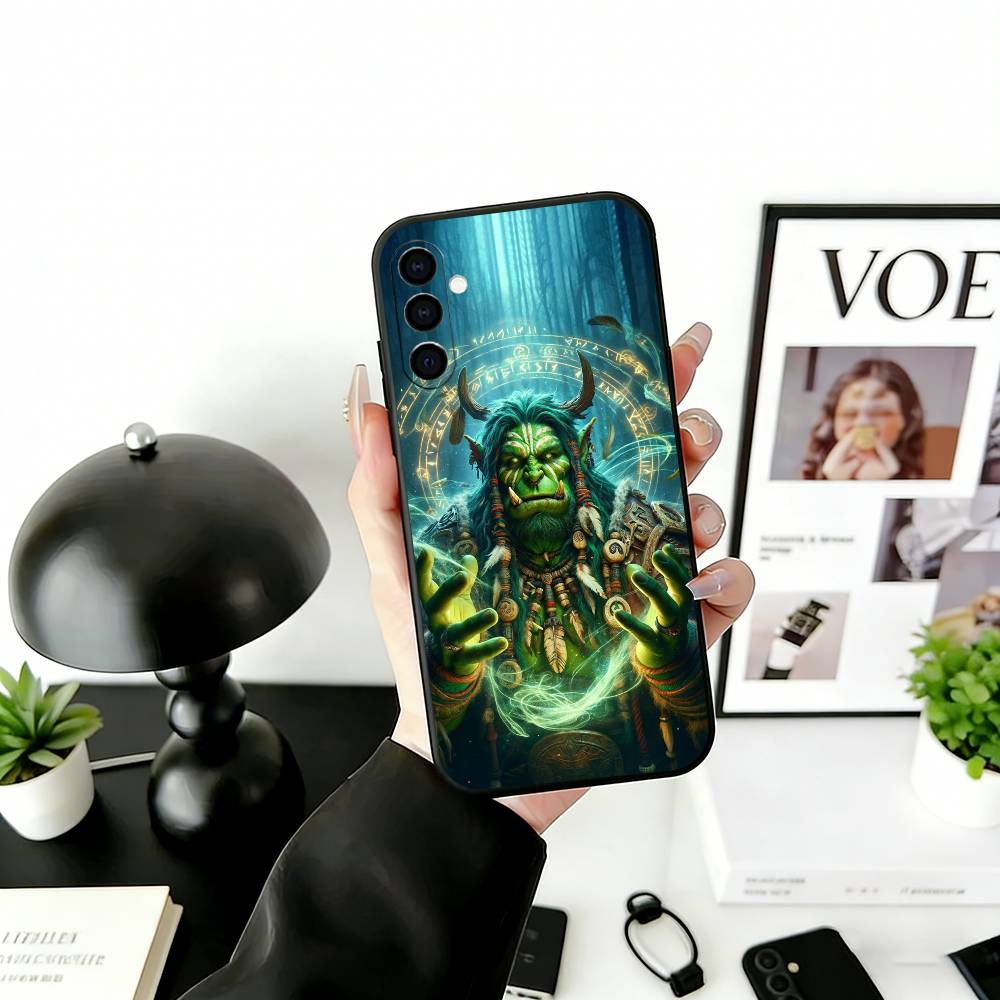 W-Warcraft G-Game Phone Case Black Silicone Soft For Samsung Galaxy A73,A72,A71,A70,A53,A52,A51