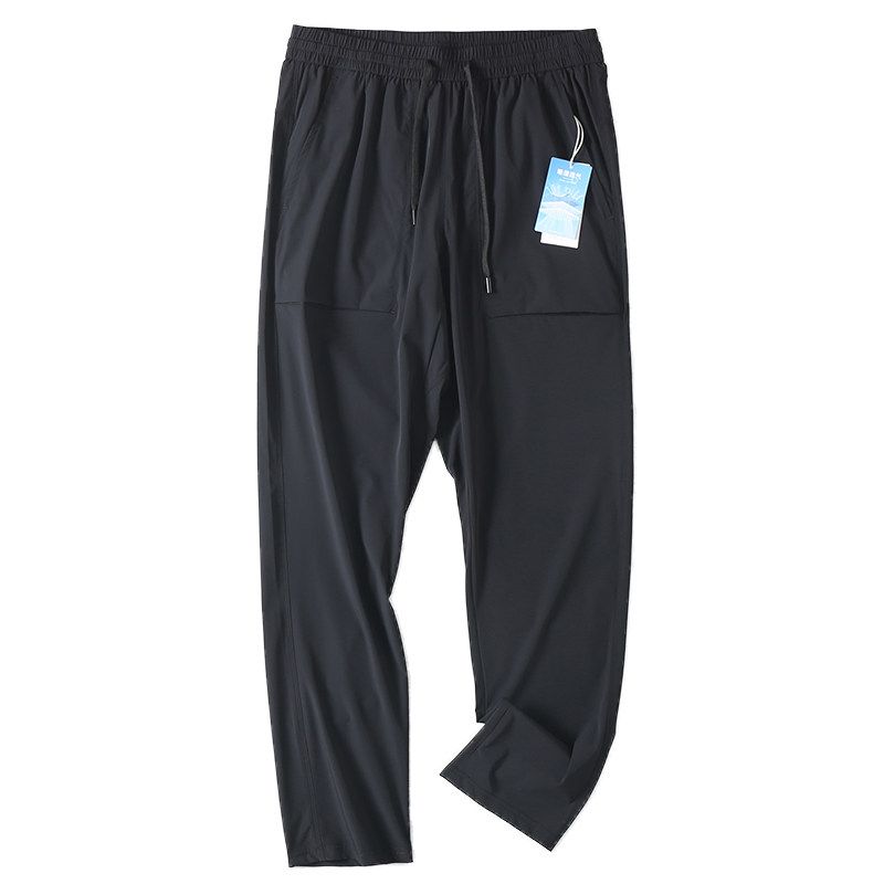 Original Foreign Trade Surplus Outdoor Summer Thin Sports Casual Quick-Dry Pants for Men, Elastic Cooling Ice Silk Straight-Leg Long Pants