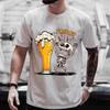Men's T Shirt Short Sleeve Tops Skeleton Enjoying FRIDAY Tees Men T-Shirt Black Tees Finally Friday for Beer Lovers Male Clothes