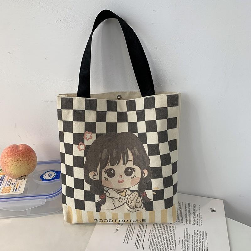 

Women s Canvas Bag Handheld Bento Bag Literary Cute Mommy Bag Out Commuting Handbag