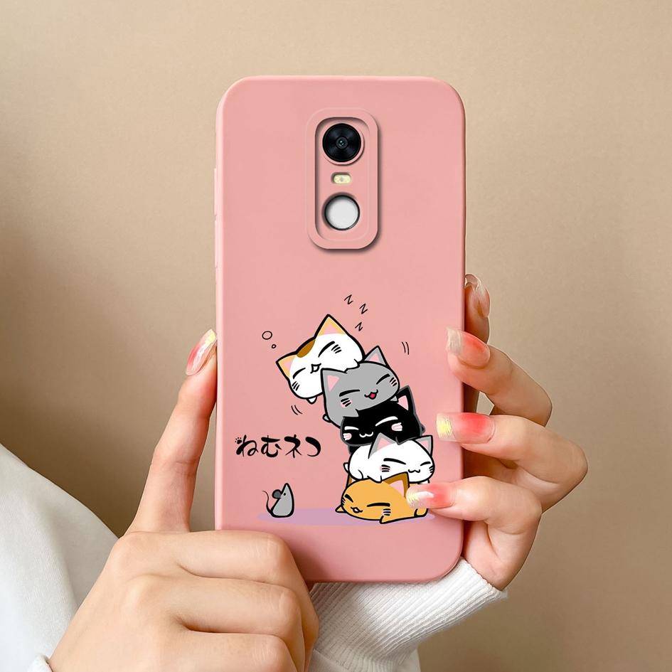 For Redmi Note 7S 9S 10S 7 8 9 10 9T 10T K80 Pro Max Plus Phone Casing Lovely Kitten Owl Pattern Square Liquid Silicone Protection Case For Redmi Capa