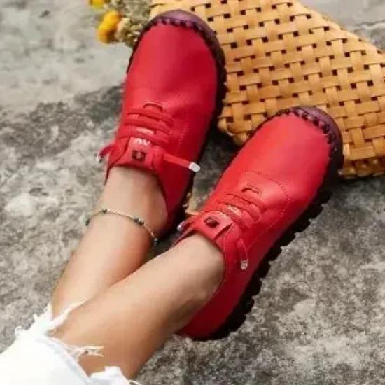 Sneakers Women Shoes Loafers Lace Up Leather Flat New Spring  Casual Comfortable Mom Shoe Mujer  Chaussure Femme
