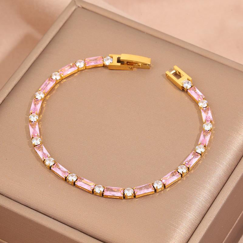 Popular bracelet, titanium steel does not fade, love zircon bracelet, high-end female light luxury niche bracelet, bracelet.