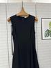 Elegant Sleeveless Waist-Cinching Black Maxi Dress for Women, Summer 2026 Style