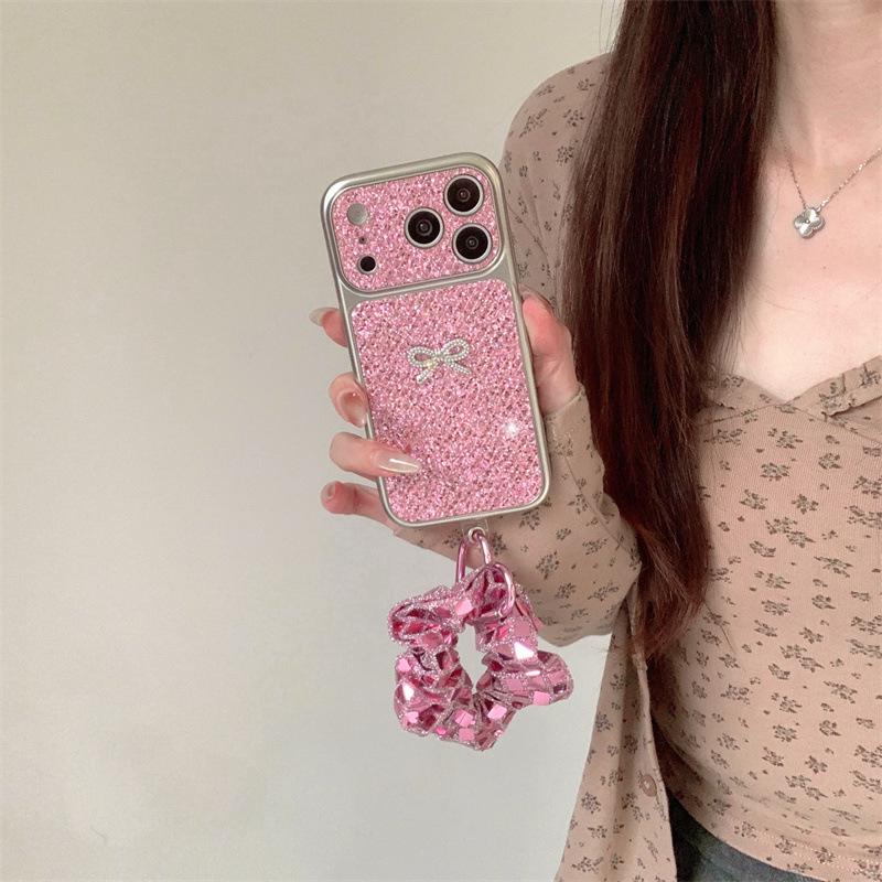 Custodia Lussuosa Colorata Galvanizzata con Stella e Fiocco di Diamanti per iPhone 17, Apple 16 Pro Max/15/14