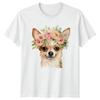 Watercolor Chihuahua With Floral Unisexs TShirt Chihuahua Dog Mothers Day