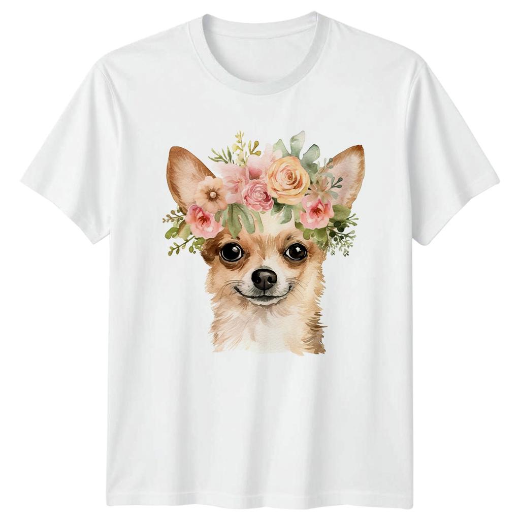 Watercolor Chihuahua With Floral Unisexs TShirt Chihuahua Dog Mothers Day