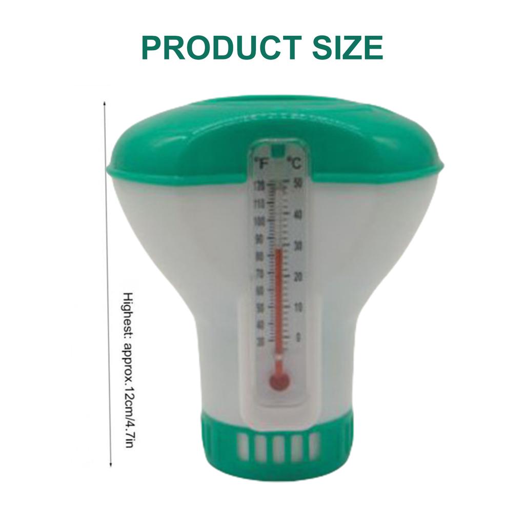 Pool Chlorine Floater Floating Pool Chlorine Dispenser with Thermometer Tablets Dispenser Medicine Floating Accessories