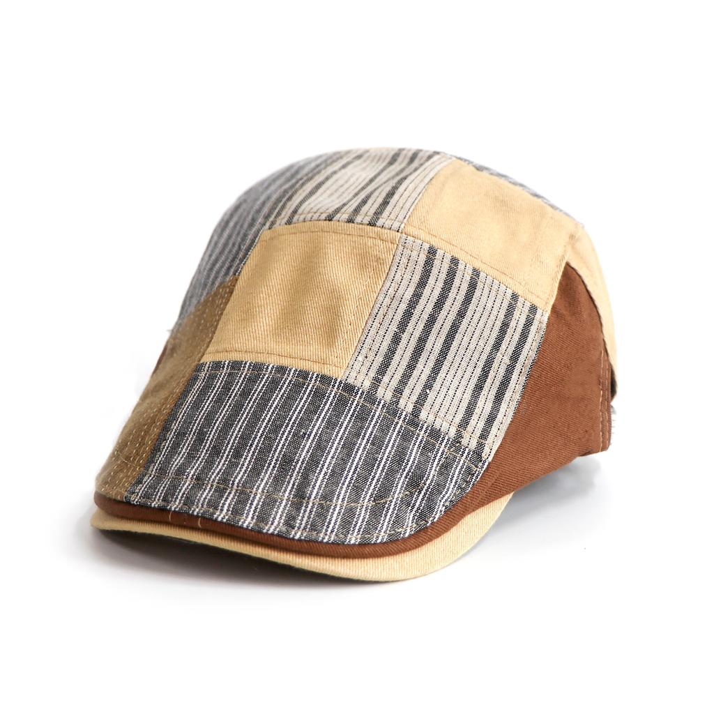 High Quality Baseball Cap Men Women Splicing Striped Contrasting Color Forward Hat Men Women Personalized Fashion Design Beret