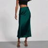 Elegant Satin Midi Skirt - Slim Fit, European Style