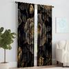 Set Of 2 Versatile Polyester Transparent Curtains Home Decoration Black Golden Floral Use Bedrooms Living Rooms Curtain Ideal For Room