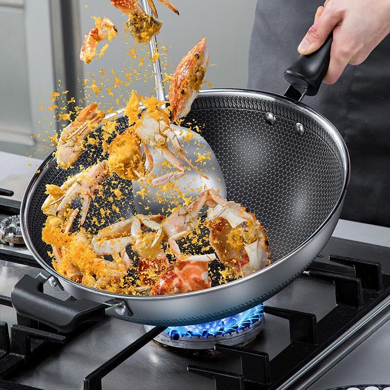 Cooker King 316 Stainless Steel Double Honeycomb Non-Stick Wok