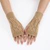 Women's Half Finger Gloves Are Soft and Warm In Winter Wool Like Knitted Arm Gloves and Neutral Black and White Gloves
