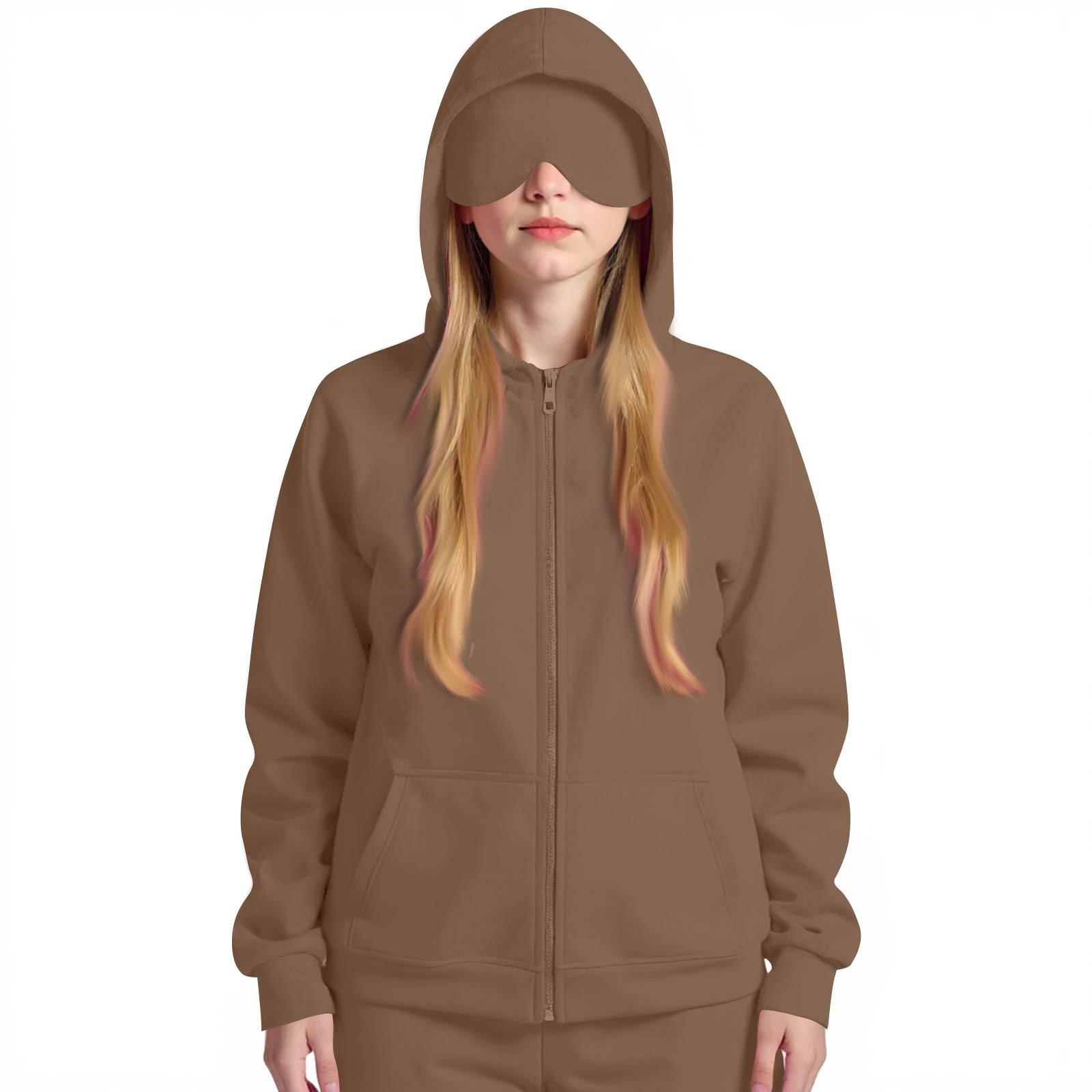 

Рубашка, толстовка, куртка детская свободного кроя, однотонная, для мальчиков и девочек 140 кофейный