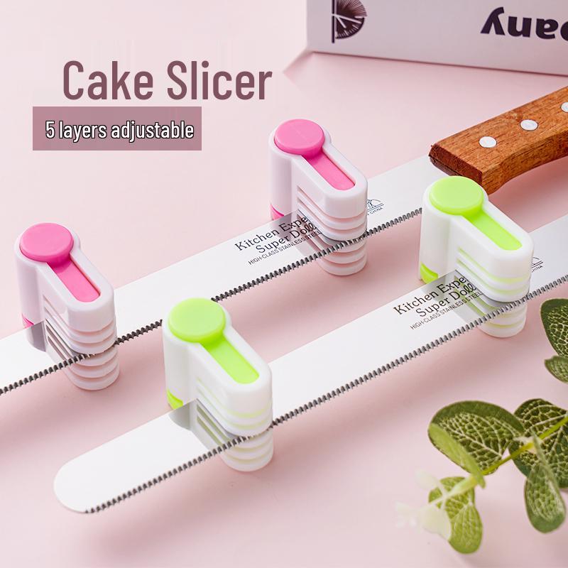 

Регулируемый 5-уровневый нож для нарезки и разделения тортов розовый