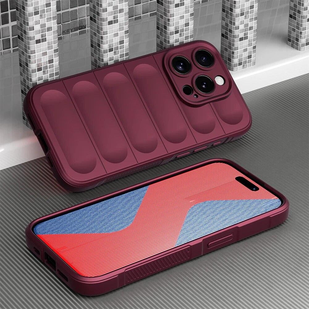 

Противоударный чехол KEYSION для iPhone 15 Pro Max 15 Plus, мягкий силиконовый противоскользящий чехол для задней панели телефона iPhone 14 Plus 12 13 Pro Max for iPhone 12 вино красного