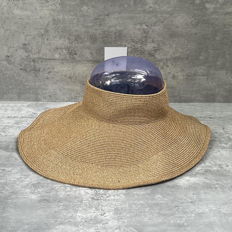 

25 Spring And Summer Soft Version Xieyang Straw Hat Women S Oversized Edge Surround Breathable French Empty Top Straw Hat Can Be Worn Before And After m (56-58cm) soft version of fine straw