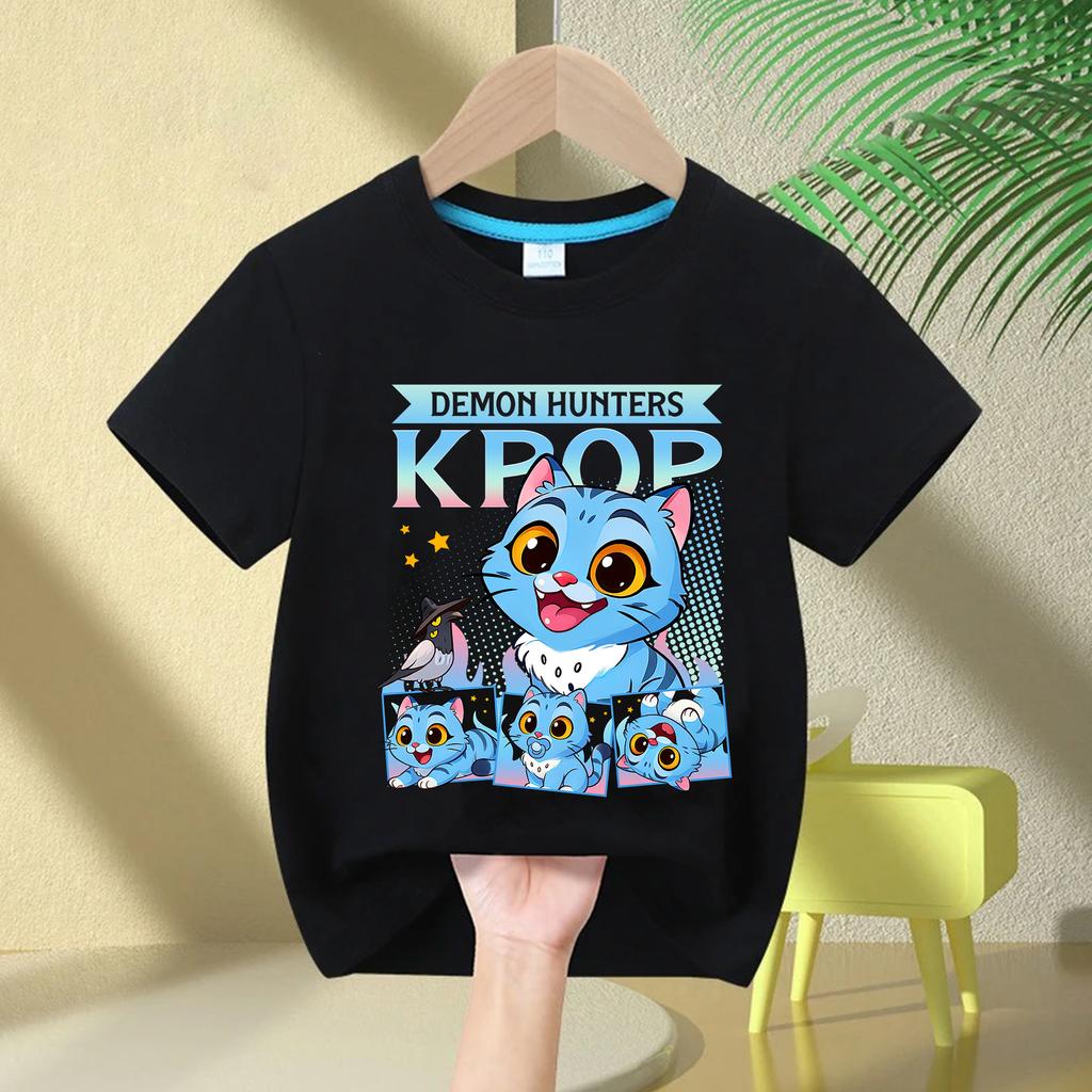 T-Shirts Girls Children's T-shirt Cartoon Printed Fashion Casual Top Crew Neck Cartoon Girl T-Shirt Casual Girl Clothes
