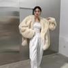 New imitation fur coat autumn and winter large lapel thickened fox fur coat medium and long environmentally friendly fur coat