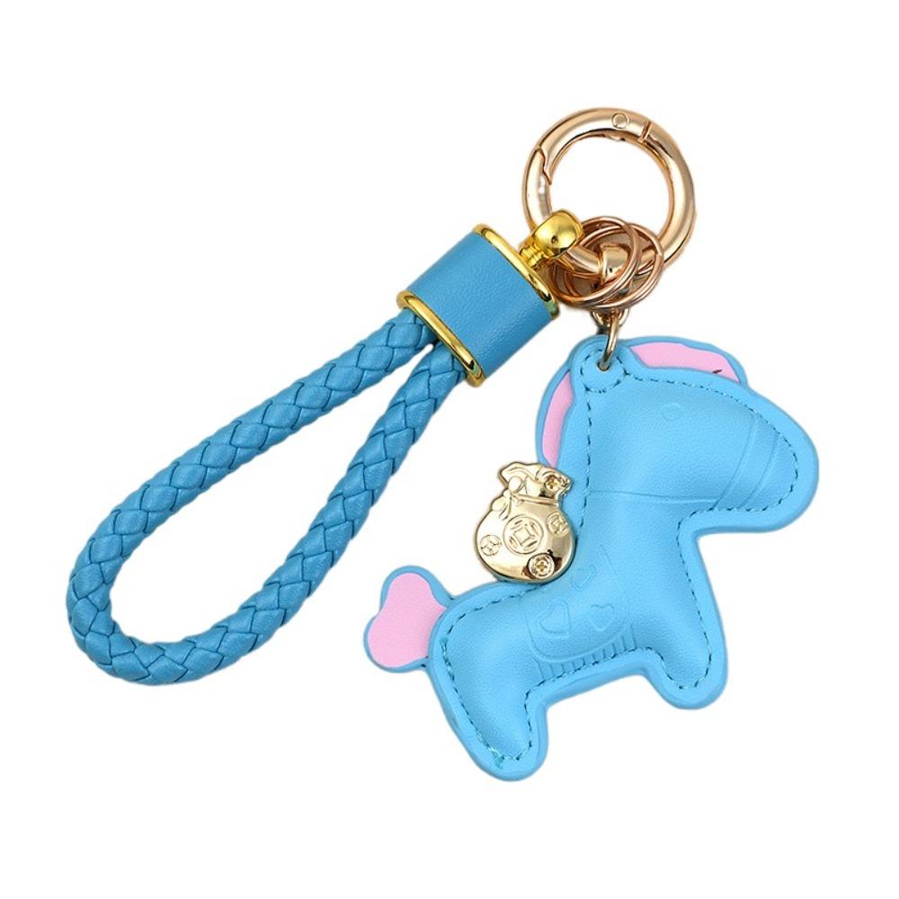 Candy Color Pony PU Keychain Cute Design Horse PU Pendants Zodiac Pony PU Doll  New Year Gift