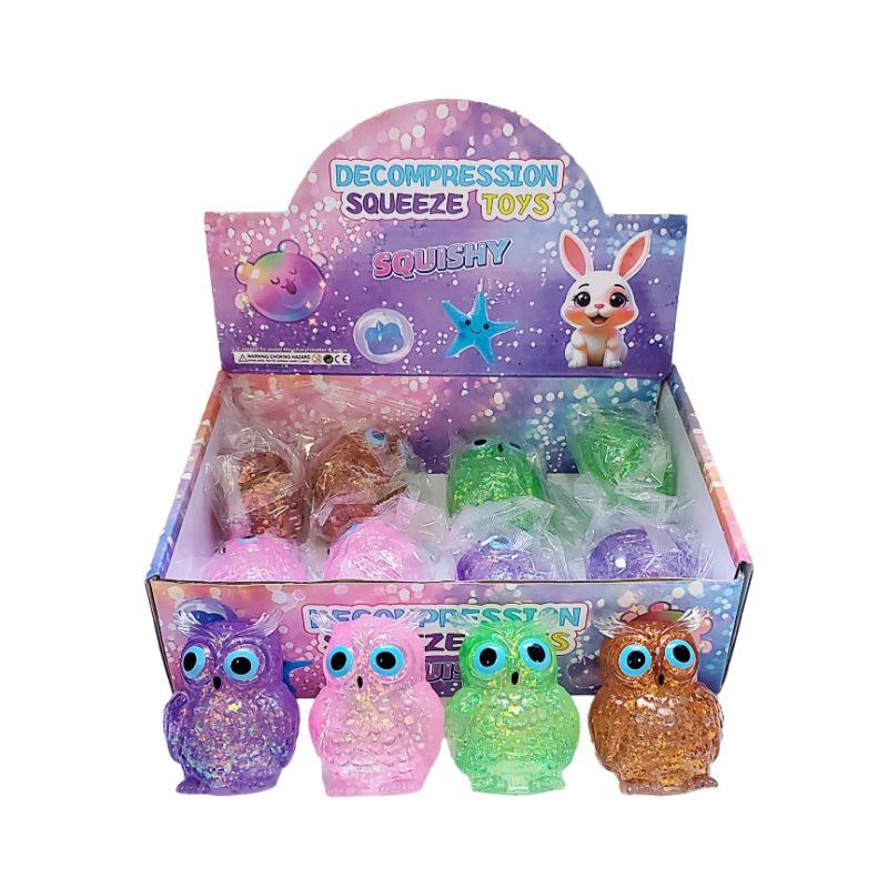 Cross-border Decompression Owl Maltose Squeeze Toy - Slow Rebound Animal Ornament for Stress Relief