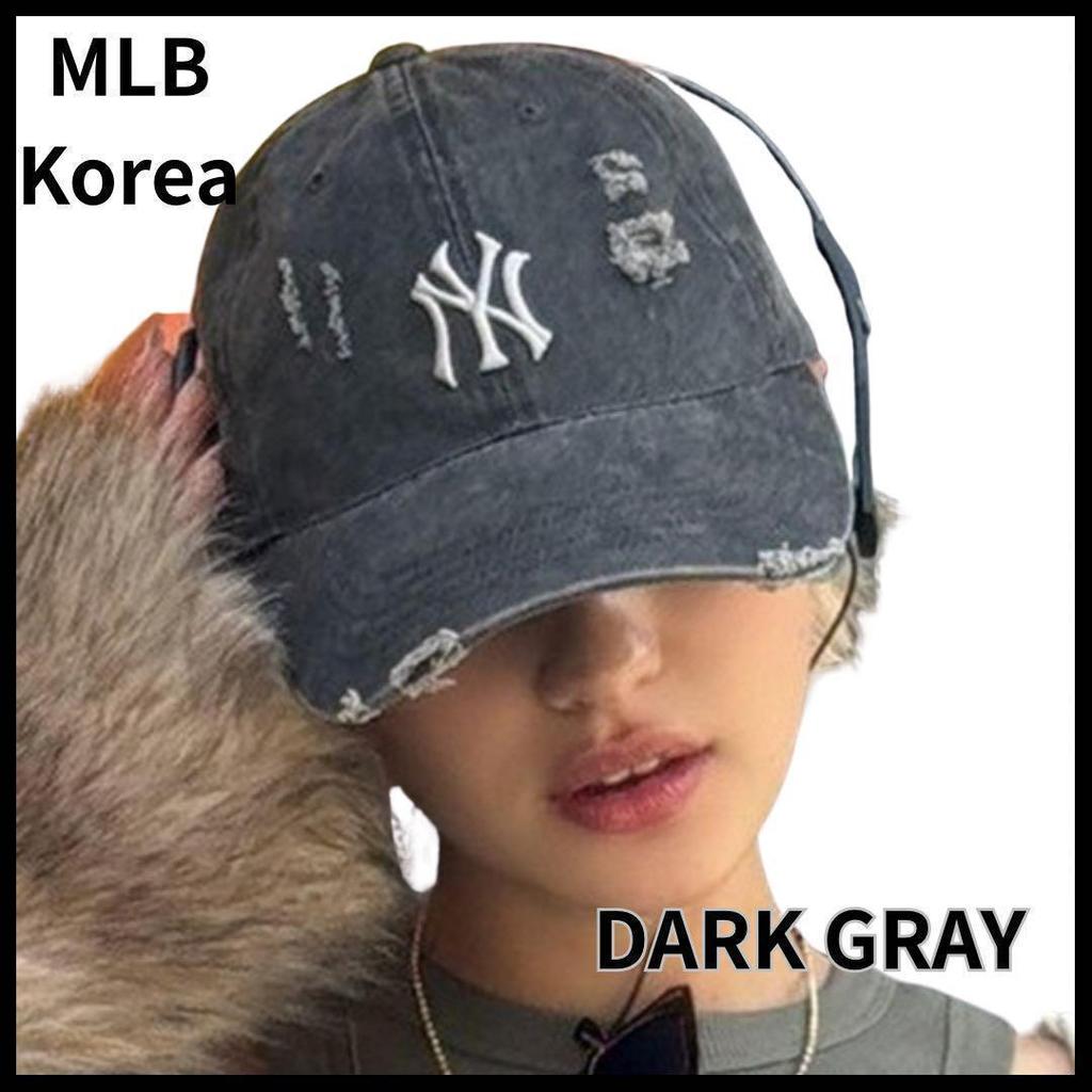 [USED] SALE!! MLB Korea Korea Limited * Damaged Cap * Dark Gray *