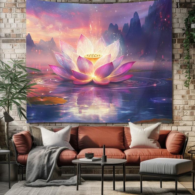 Mysterious Lotus tapestry 75x100 чёрный