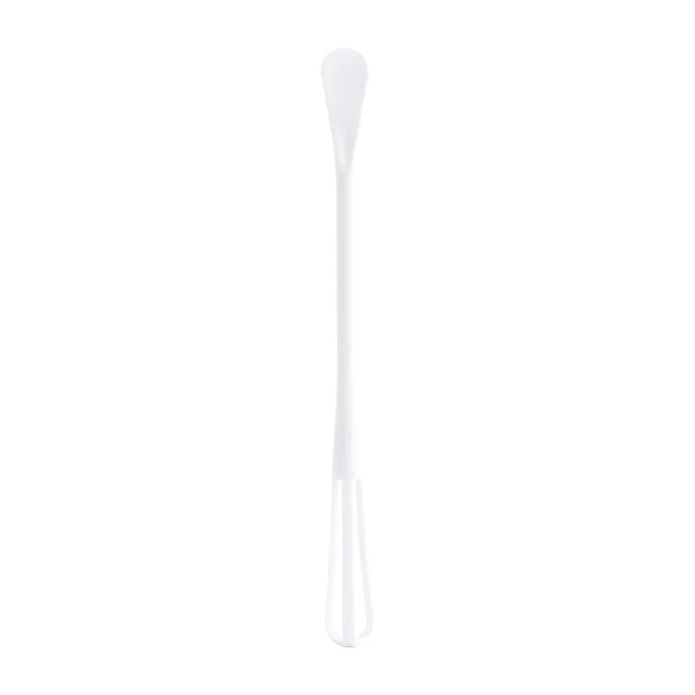 

1PC Mini Double-ended Egg Whisk PP Reusable Multifunctional Kitchen Gadget Lightweight Handle Teaspoon Cream Stirring Stick білий