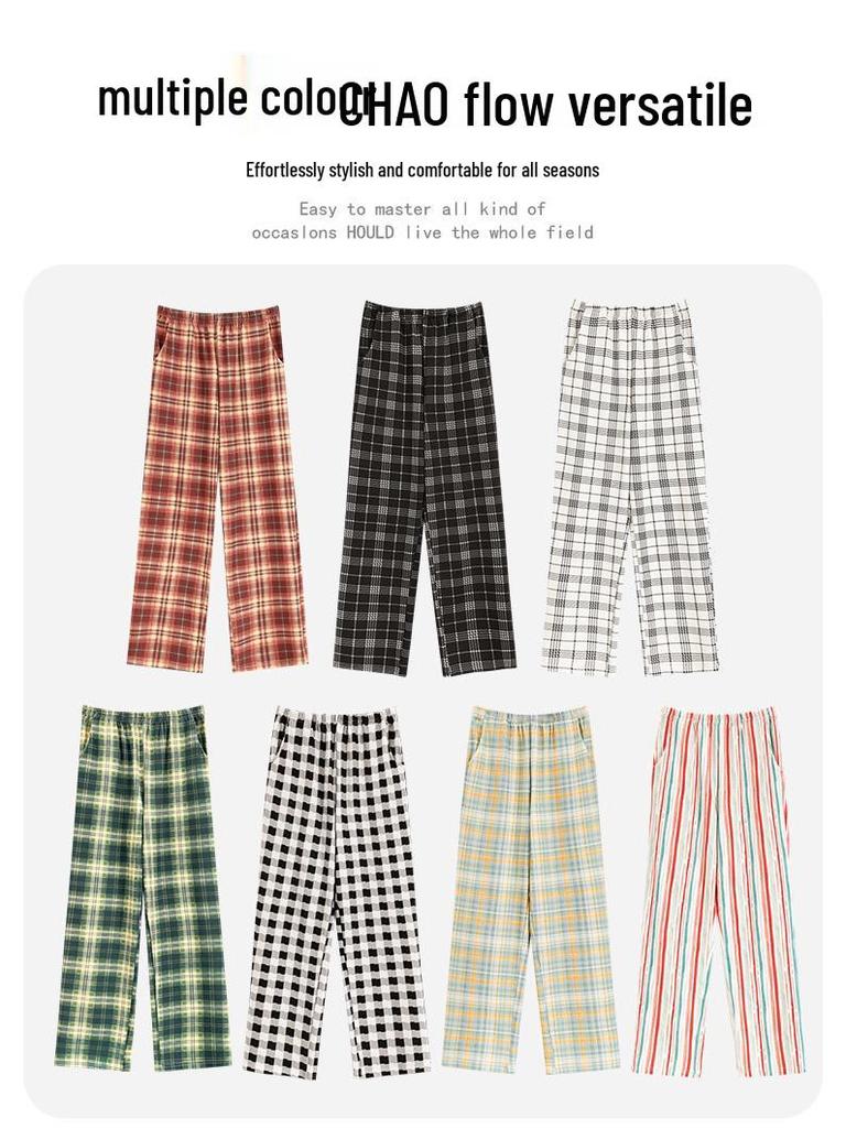 Damen High Waist Graue Baumwoll-Pyjamahose - Übergröße, Leichtgewicht, Gerades Bein, Vielseitig für Zuhause oder Outdoor