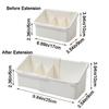 Plastic Extendable Mirror Cabinet Storage Box Adjustable With Divider Cosmetic Storage Box White Lipstick Storage Box Office