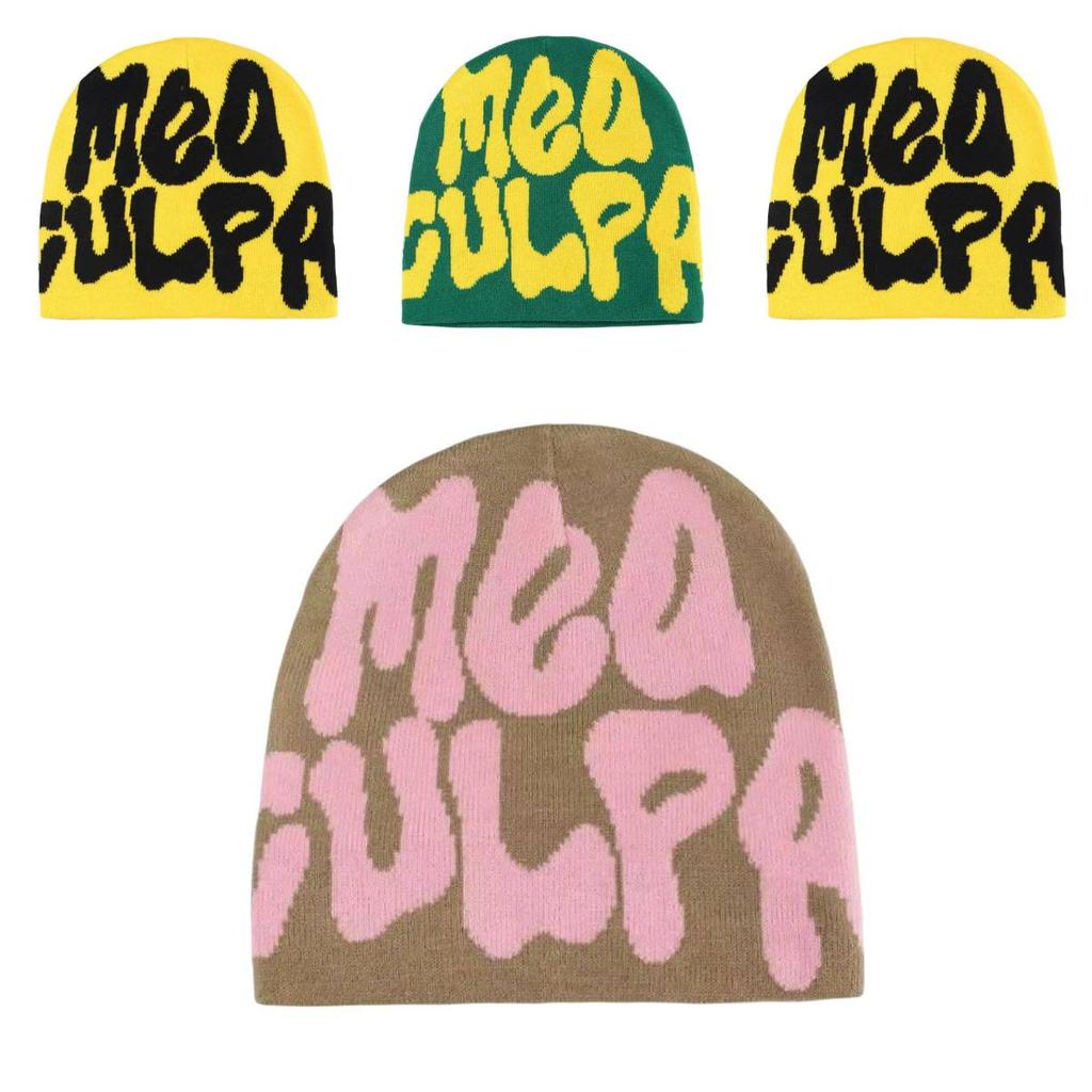 Trendige Mea Culpa Mützen Strickmütze Weiches und dehnbares Material für Komfort