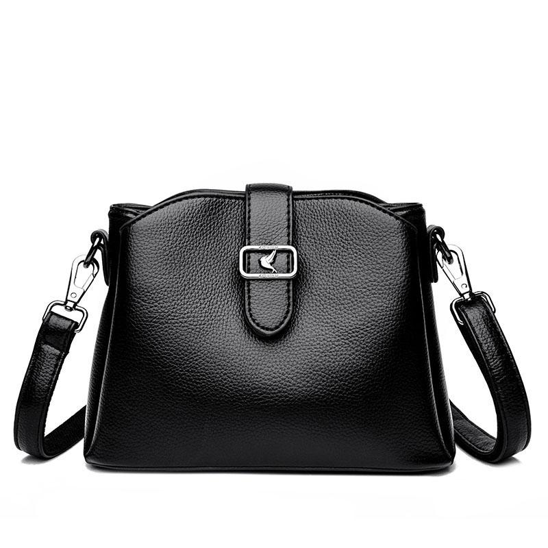 Luxury Small Bucket Handbags Women New Solid Color Shoulder Bags Designer High Quality PU Leather Brand Women's Crossbody Purses