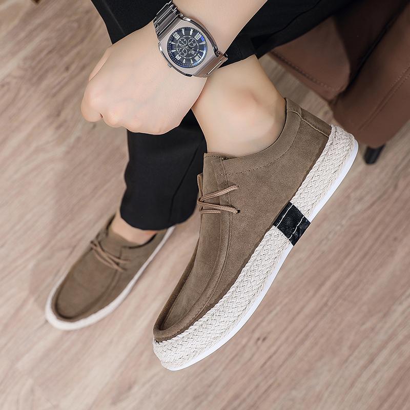 Fashion Fashion Mens Classic Retro Casual Shoes Lace Up Cow Suede Genuine Leather Mens Comfortable Driving Flats Men Outdoor Oxfords