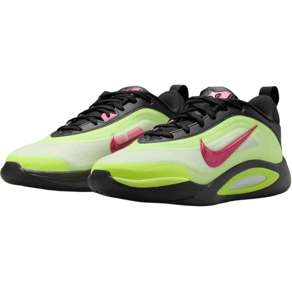 Nike A'One Low Top Children's Basketball Shoes Neon Yellow Kids' HQ2294-001