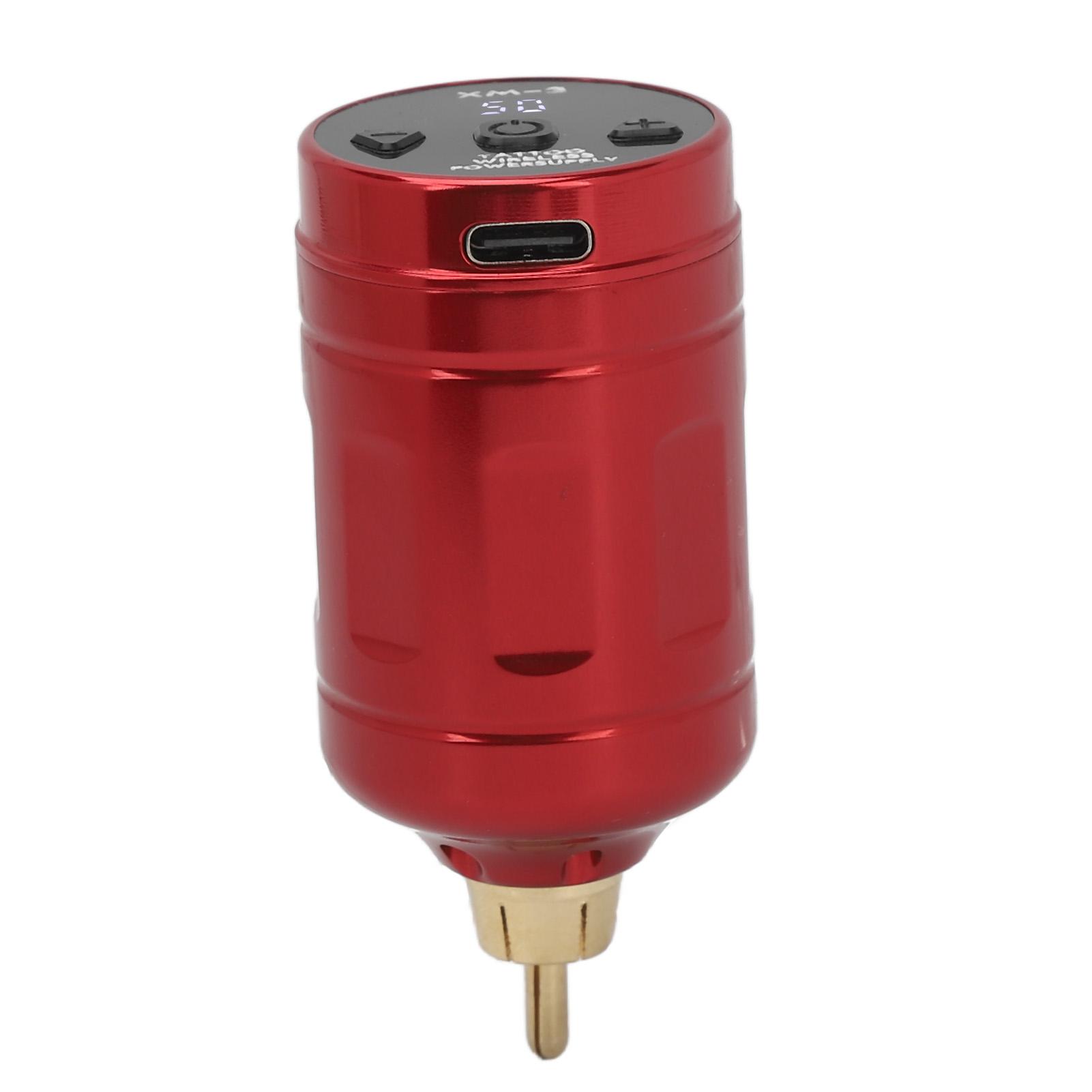 

Беспроводной блок питания для татуировки с интерфейсом RCA емкостью 2000 мАч, аккумулятор для тату-машинки с USB-перезаряжаемым разъемом красный