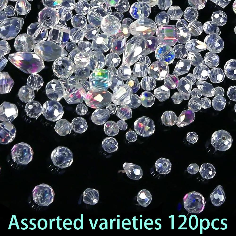

40/120/240 шт. стеклянных бусин для изготовления ювелирных изделий, различные формы декоративных бусин, россыпные бусины, солнцезащитные бусины 120pcs