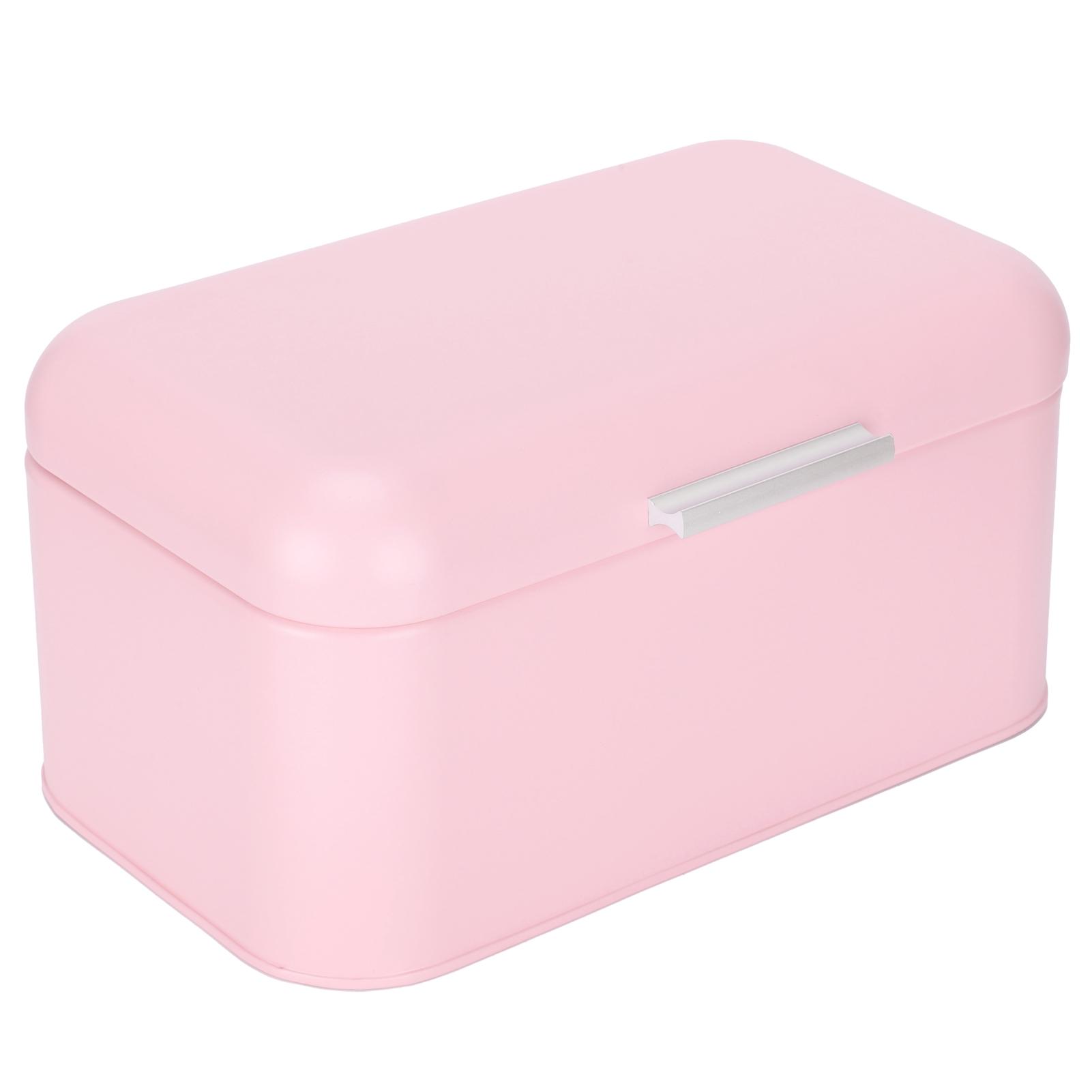 

Pink Iron Bread Container Organizer NonToxic Retro Household Kitchen Storage Case