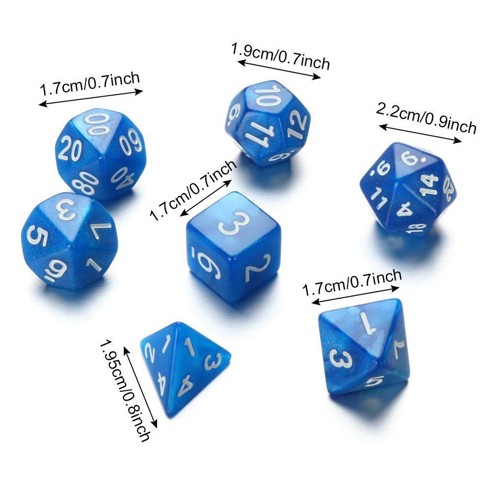7ks Polyedral Dice Dvoubarevné Polyedral Herní kostky pro RPG Dungeons and Dragons DND RPG D20 D12 D10 D8 D6 D4 Stolní hra