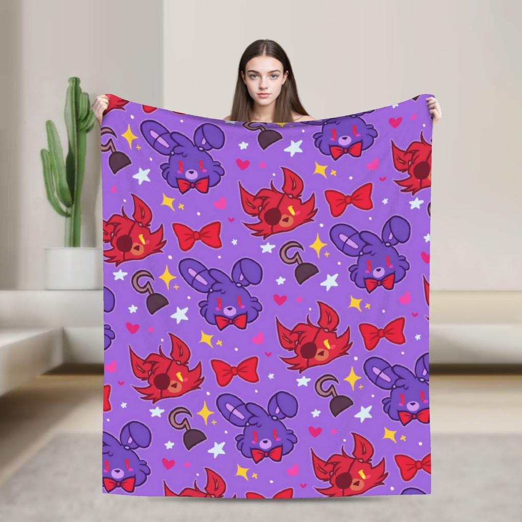 FNAFS At Freddy's Flannel Blanket Warm Soft Throw Blanket for Couch Chair Decorative Fluffy Bedspread Sofa Bed Cover