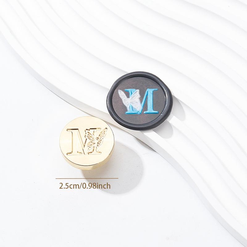 Butterfly Letter Seal(A~Z)Seal Stamp Brass Head With Wooden Handle Make Wax Seals For Wedding Invitations/Envelopes/Gift Wrap