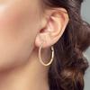 Original 925 Sterling Silver Zircon Circle Gold Big Hoop Earrings For Women Vintage Elegant Jewelry Gift