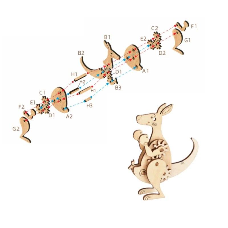 

3D деревянная маленькая игрушка, сборочный комплект, сделай сам, вращение шестерни, сборка милых животных, головоломка, мини-модель, детская игрушка, аксессуары для рукоделия