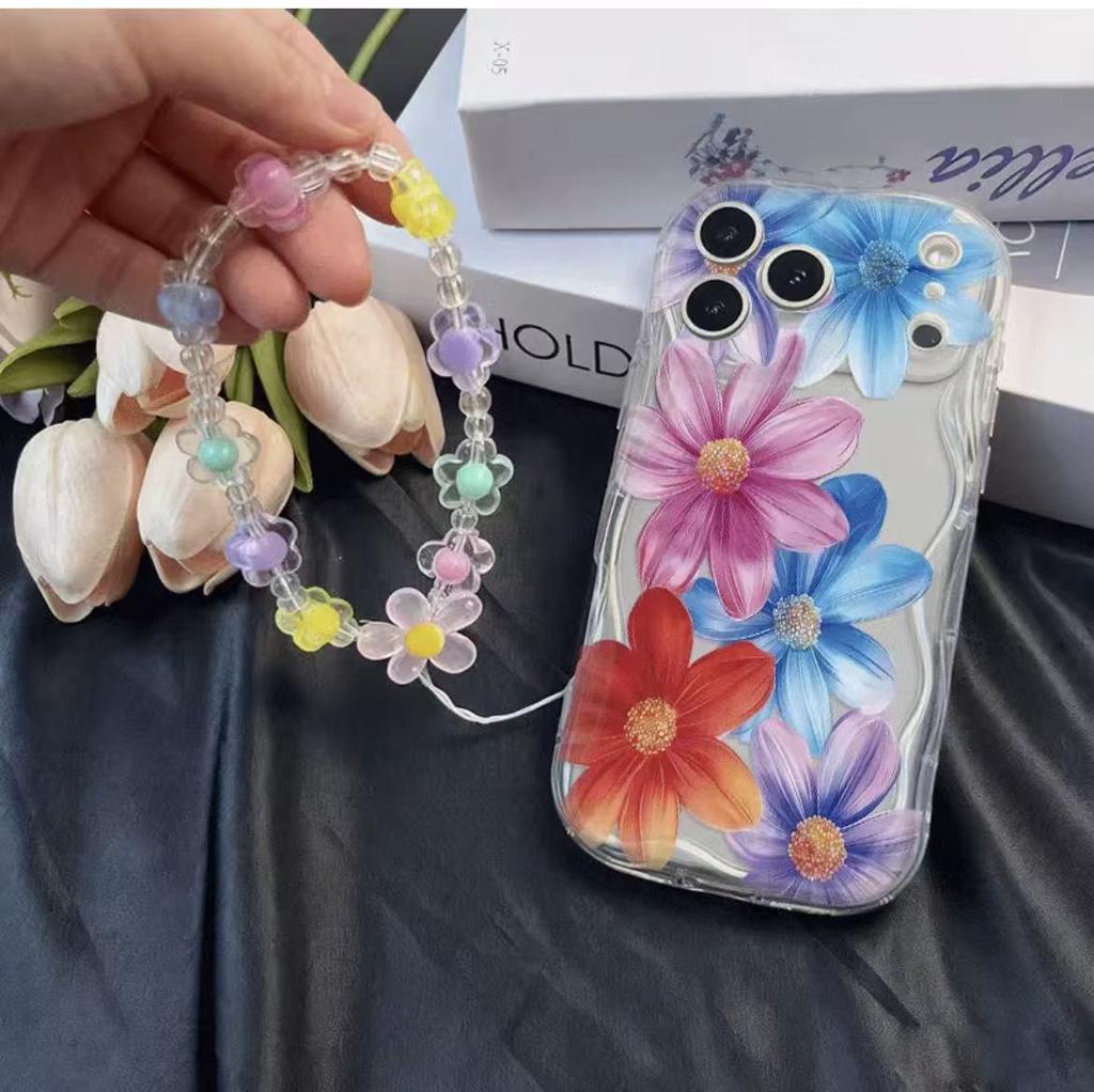 Flower lanyard suitable for iphone17pro mobile phone case Apple 15 foreign trade 14 bracelet 13promax new 16x