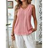 BITCED Women's Fashion Casual Solid Color Print Sleeveless V-Neck  Blouses & Shirts