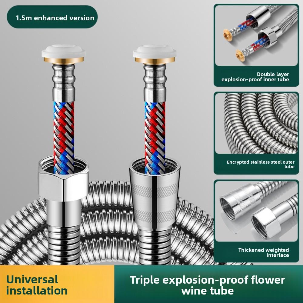 

Soft Stainless Steel Braided Inner Tube 1.5/2/3M Flexible Shower Hose Long Bathroom Shower Pipe Extension Bathroom Accessories