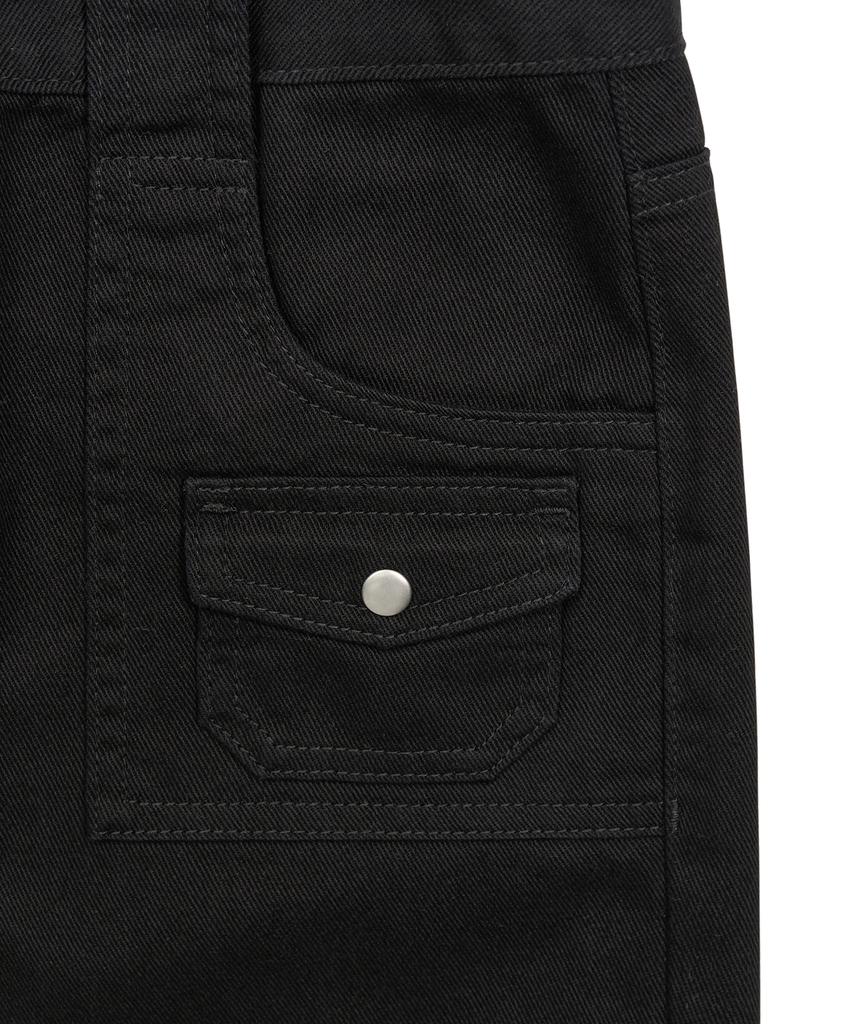 Pepeulli Mini Pocket Boots Cut Cotton Pants (Black)
