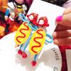 925 Silver Strawberry Bear Jelly Resin Cartoon Earrings for Women