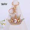 Rhinestone Keychain Pendant Sparkling Rhinestones Inlaid Crown Design Key Durable Metal Holder with Lobster Clasp Lightweight Car Bag Decoration Ring
