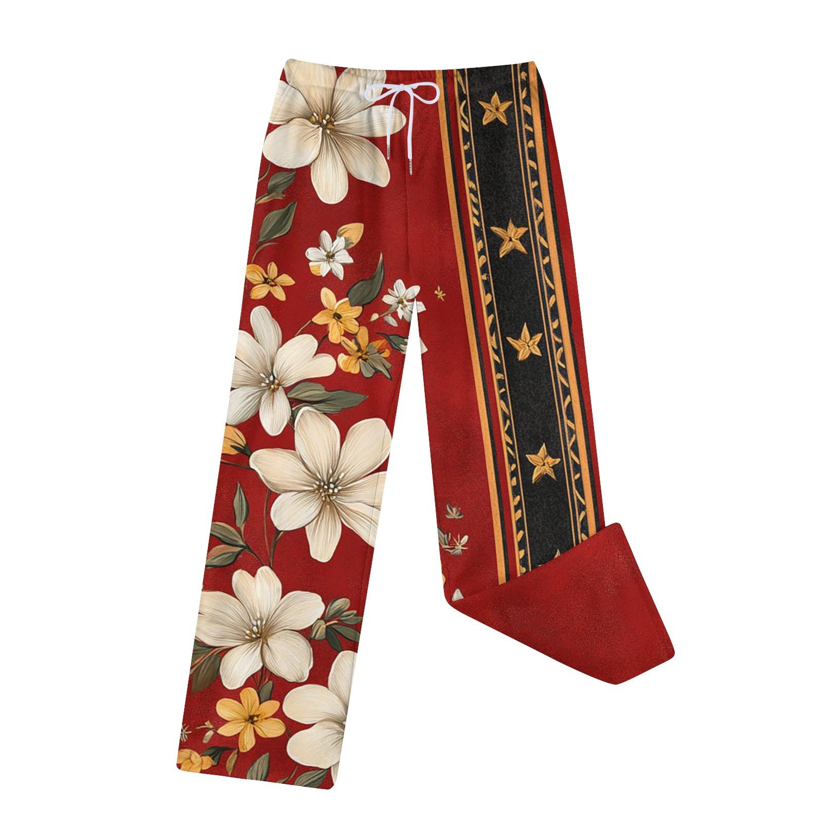 

Женские зимние модные прямые плюшевые утолщенные брюки с завязками и карманами XXXL красный